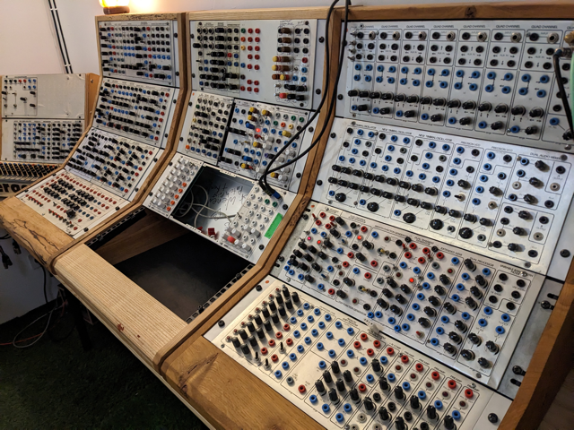 a photo of the 4U Serge synthesizer system at Patch Point in Lisbon.
